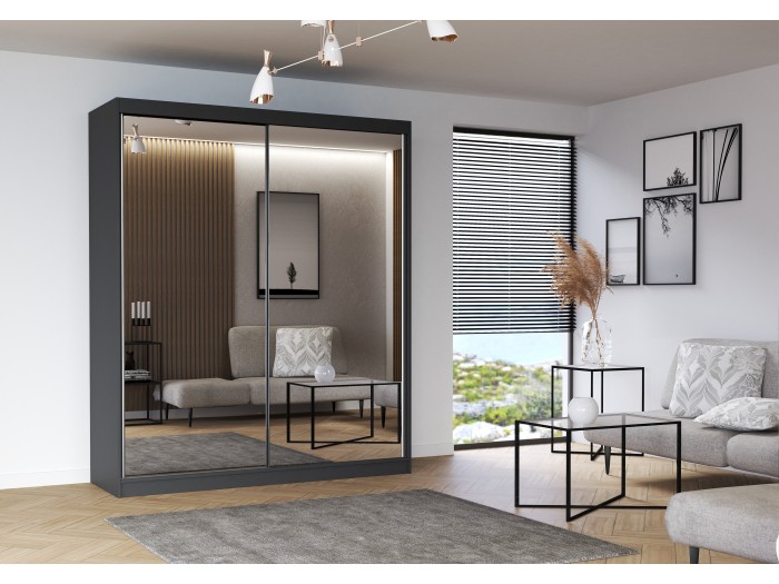 Гардероб с плъзгащи врати Multi 20 (графит) (203 см)